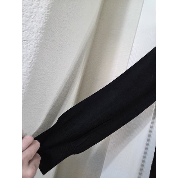 Cable & Gauge Rhinestone Glitter Black Silver Collared Chic Sweater NWT Medium - Picture 8 of 13